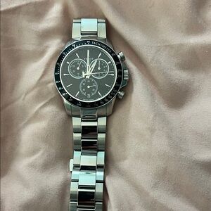 Tissot Black Dial Silver Bracelet Watch